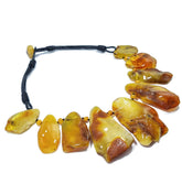 Antique Amber Tumbled Stone Beads Necklace